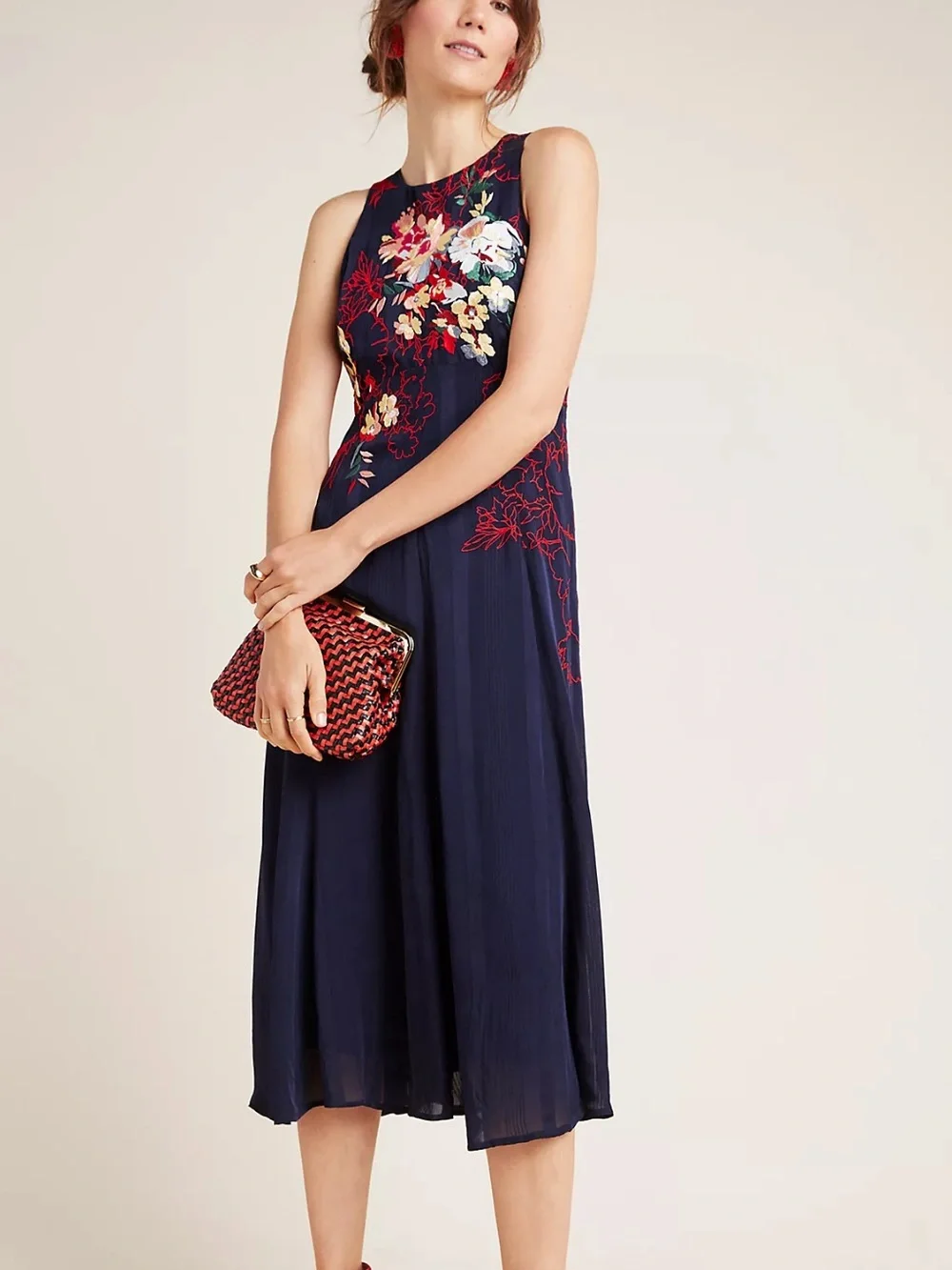 Anthropologie Tanzine Embroidered Midi Dress Women’s 26W - Picture 1 of 4